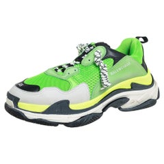 Balenciaga Multicolor Leather, Mesh Triple S Clear Sneakers Size 45