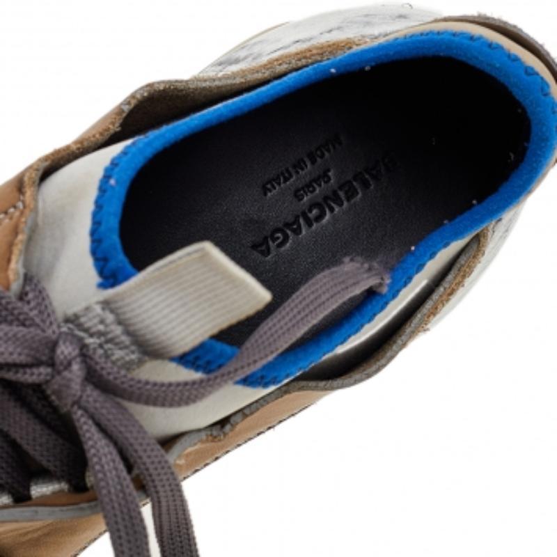 Balenciaga Sneakers Race Runner in pelle/cuoio e tessuto multicolore misura 37 In condizioni discrete in vendita a Dubai, Al Qouz 2