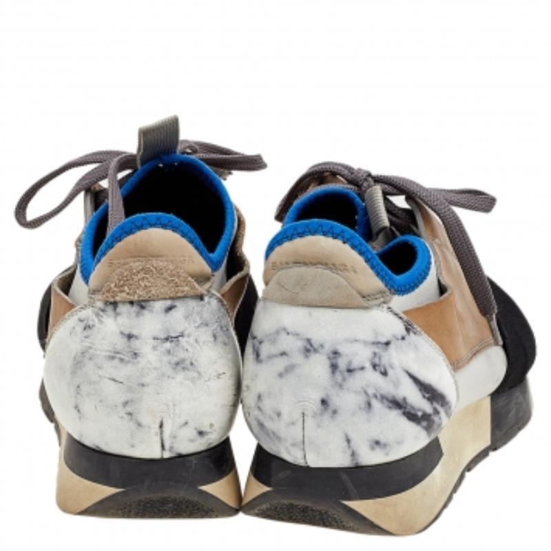 Balenciaga Sneakers Race Runner in pelle/cuoio e tessuto multicolore misura 37 in vendita 1