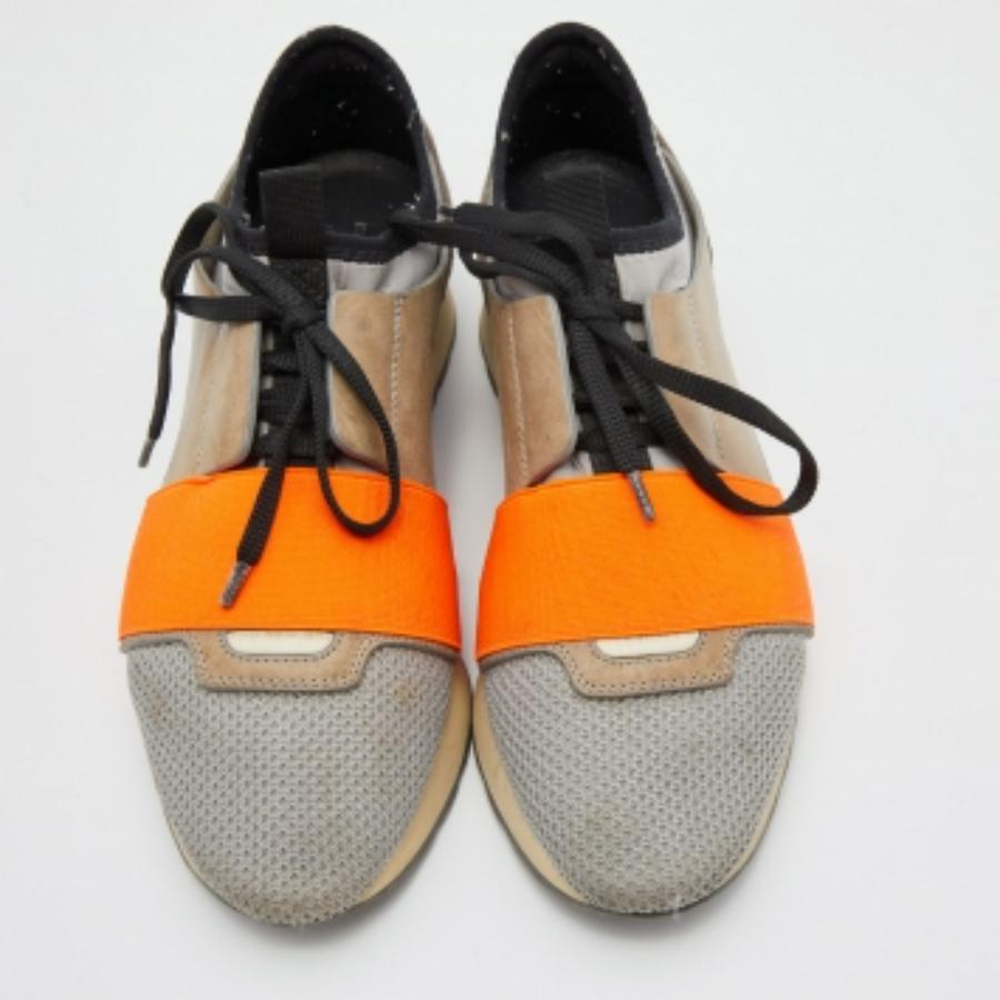 Baskets de course Balenciaga multicolores en cuir, daim et maille, taille 37 en vente 3