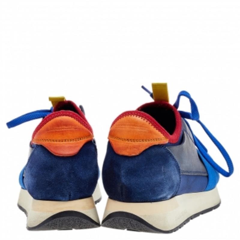 Baskets de course Balenciaga en maille et cuir multicolore, taille 35 3