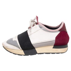Balenciaga Multicolor Mesh And Leather Race Runner Low Top Sneakers Size 35