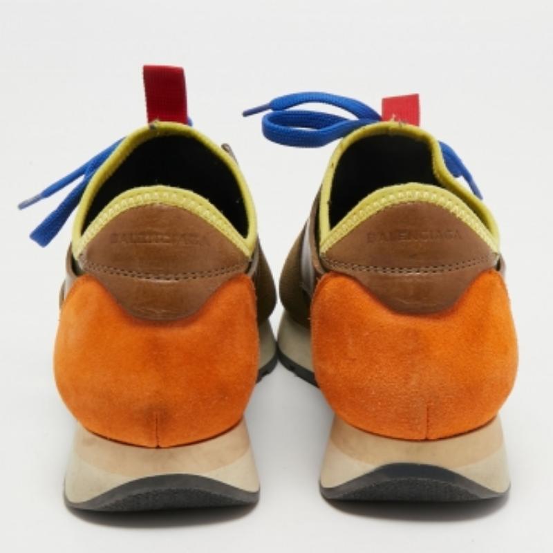 Balenciaga - Baskets de course en cuir et maille multicolore, taille 37 en vente 1