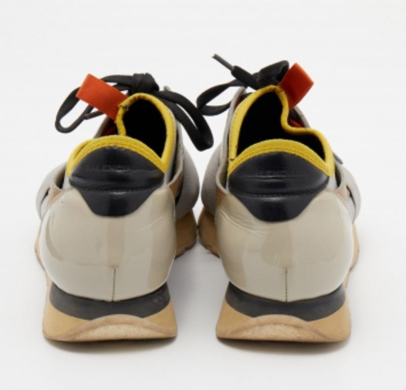 Balenciaga - Baskets de course en cuir et maille multicolore, taille 38 en vente 1