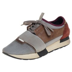 Balenciaga Multicolor Mesh und Leder Rennen Läufer Turnschuhe Größe 40