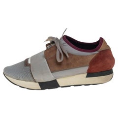Balenciaga Multicolor Mesh And Leather Race Runner Sneakers Size 40