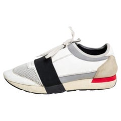 Balenciaga Multicolor Mesh And Leather Race Runner Sneakers Size 40