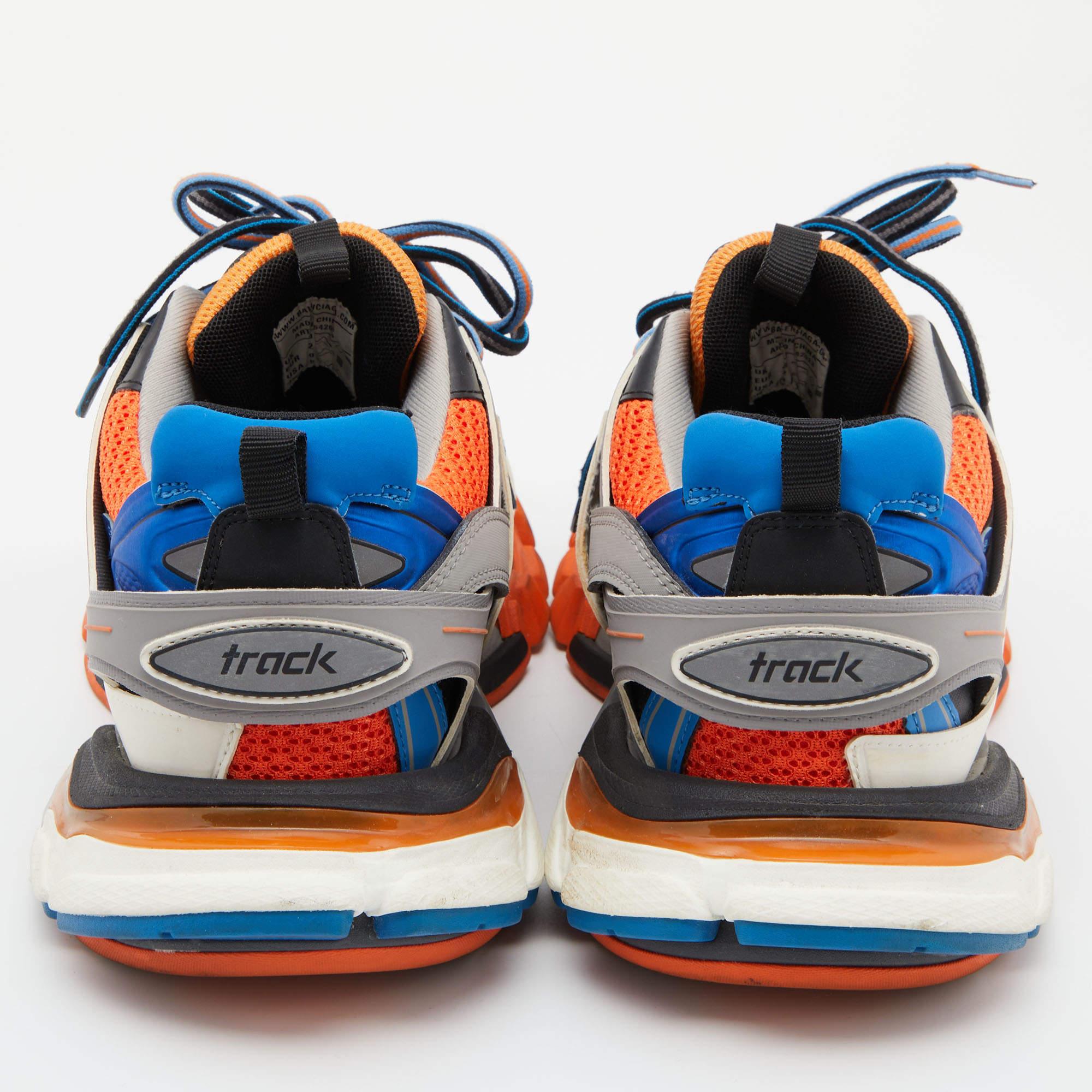 Balenciaga Multicolor Mesh and Leather Track Sneakers Size 42 In Good Condition In Dubai, Al Qouz 2
