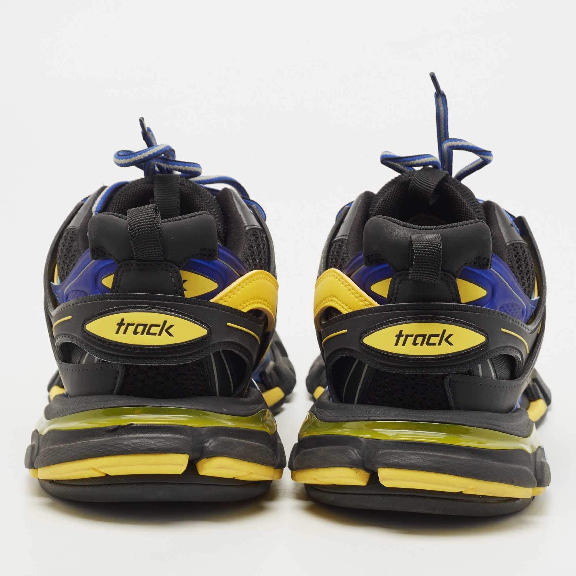 Black Balenciaga Multicolor Mesh and Leather Track Sneakers Size 42
