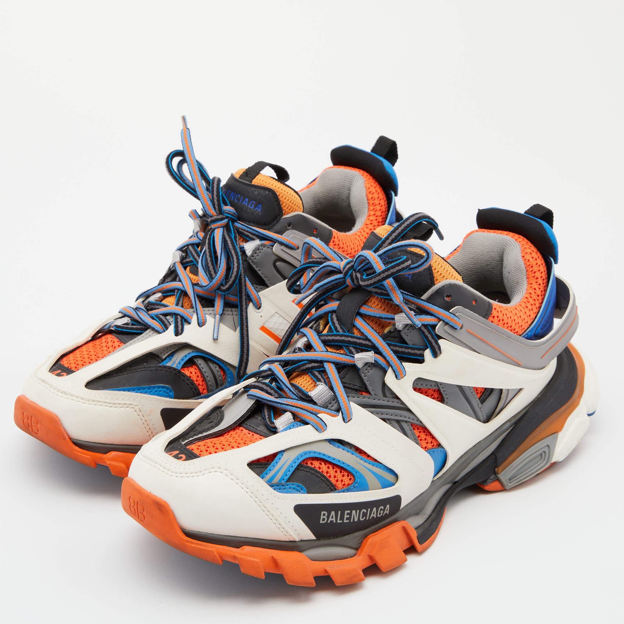 Men's Balenciaga Multicolor Mesh and Leather Track Sneakers Size 42
