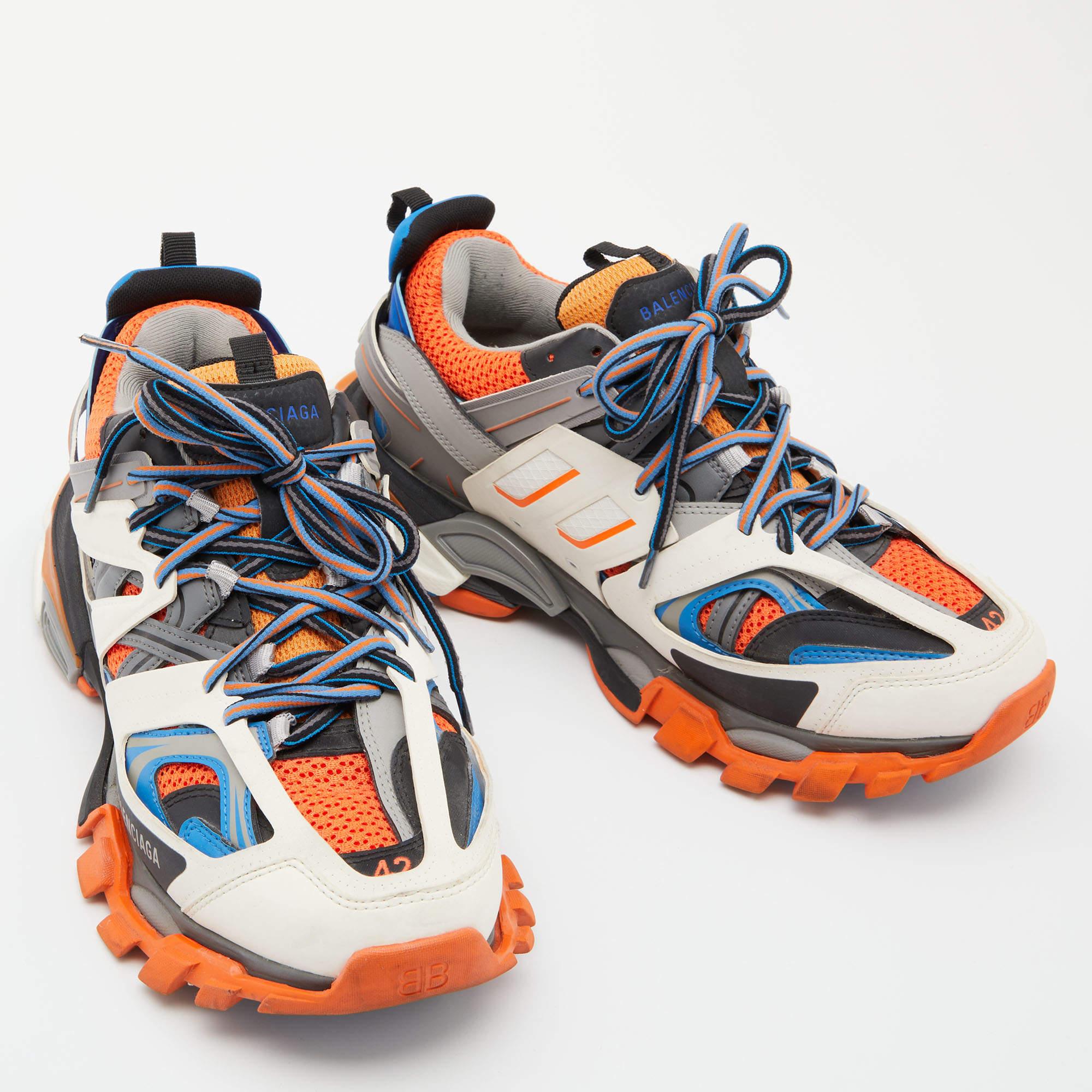 Balenciaga Multicolor Mesh and Leather Track Sneakers Size 42 1
