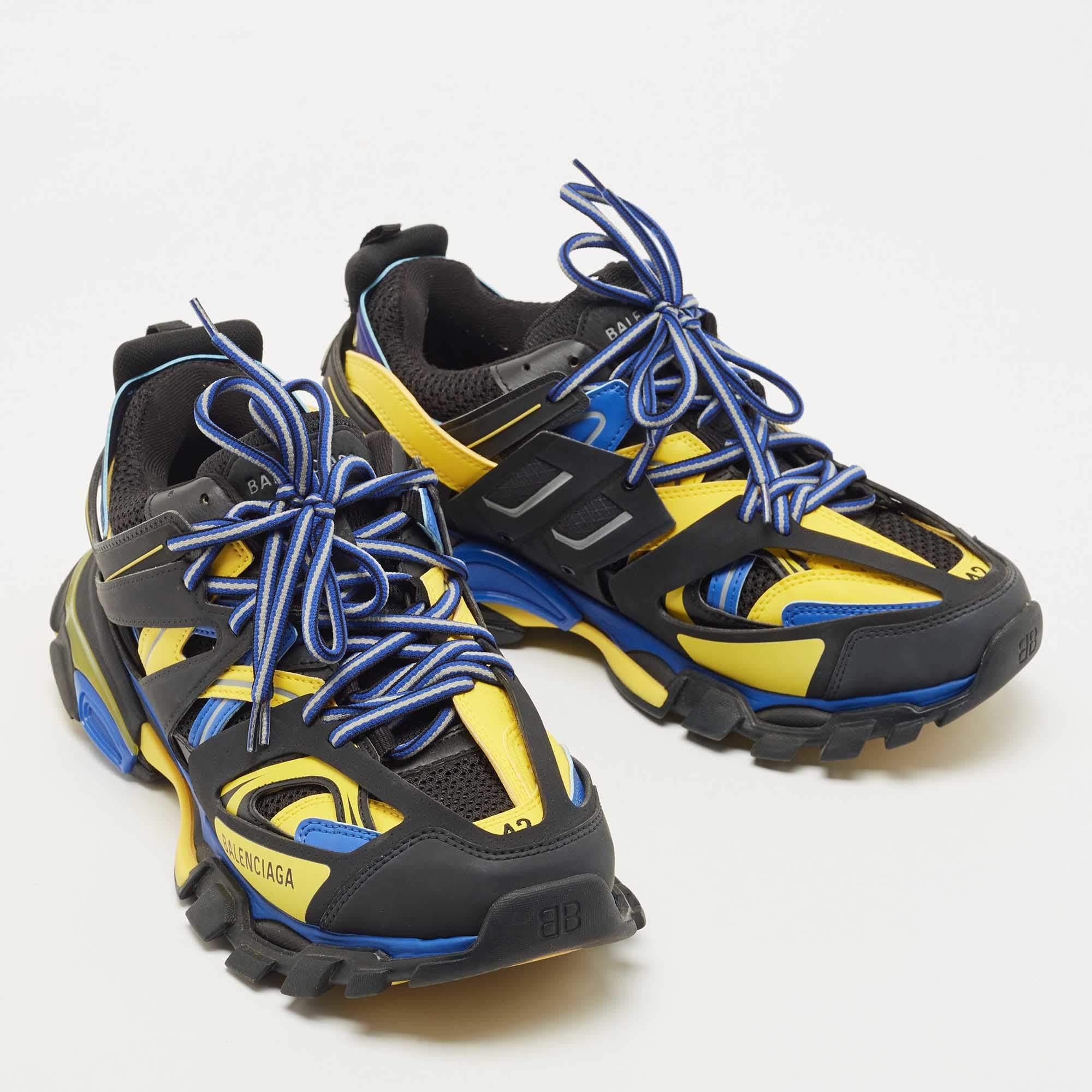 Men's Balenciaga Multicolor Mesh and Leather Track Sneakers Size 42