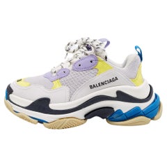 Balenciaga Multicolor Mesh and Leather Triple S Sneakers Size 36