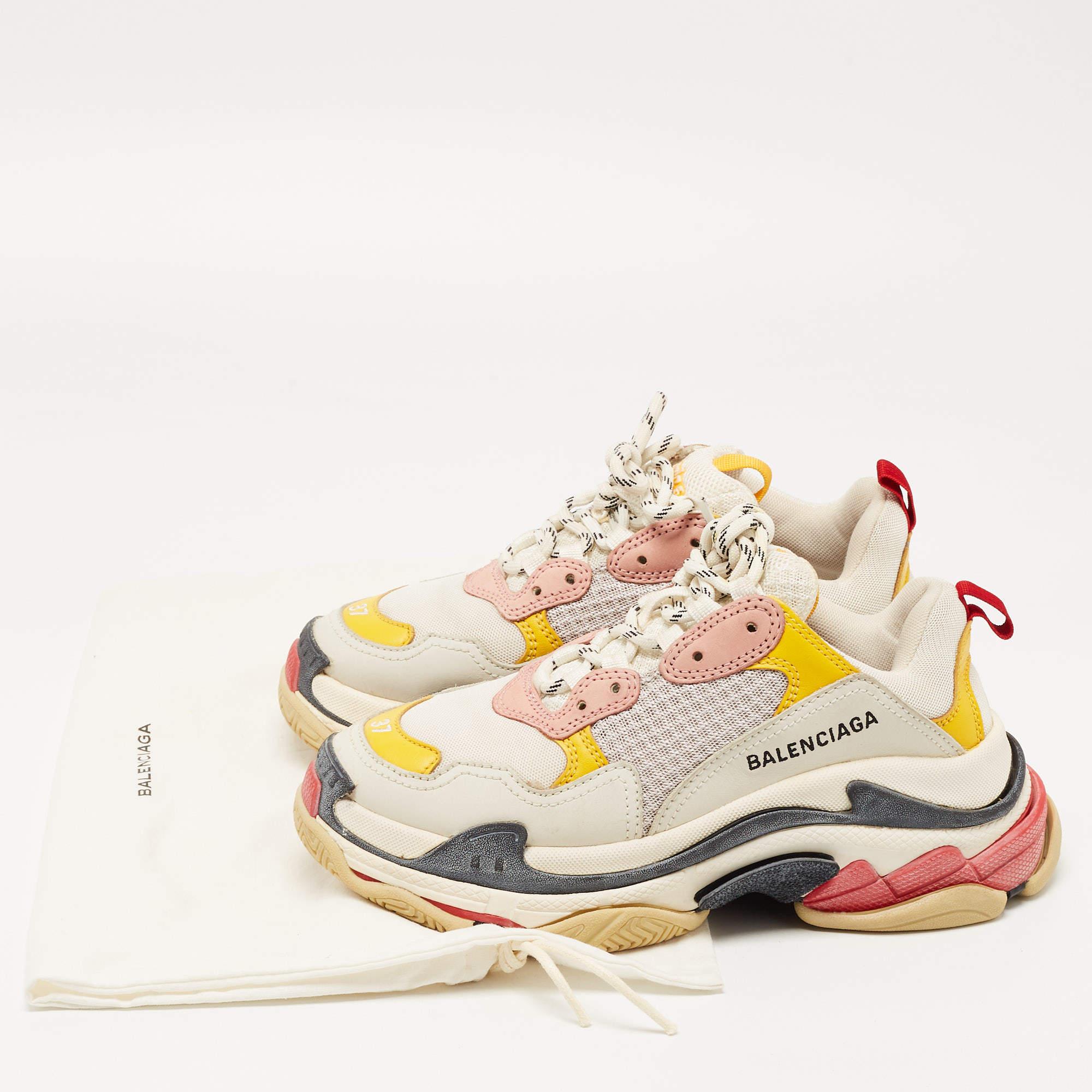 Balenciaga Multicolor Mesh and Leather Triple S Sneakers Size 37 2
