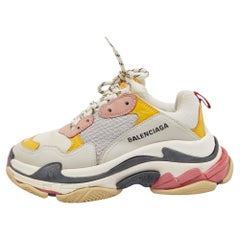 Balenciaga Multicolor Mesh and Leather Triple S Sneakers Size 38