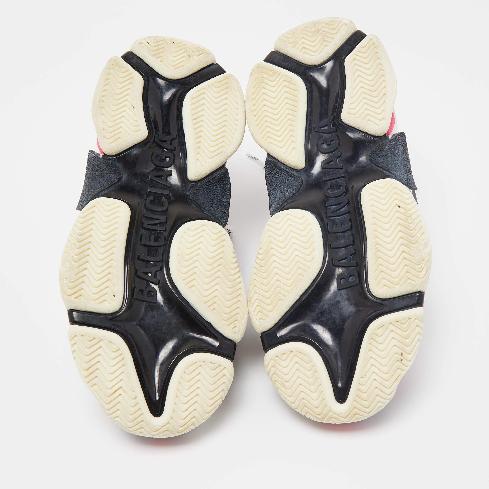 Balenciaga Multicolor Mesh and Nubuck Triple S Sneakers Size 36 4