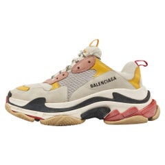 Balenciaga Multicolor Mesh and Nubuck Triple S Sneakers Size 39