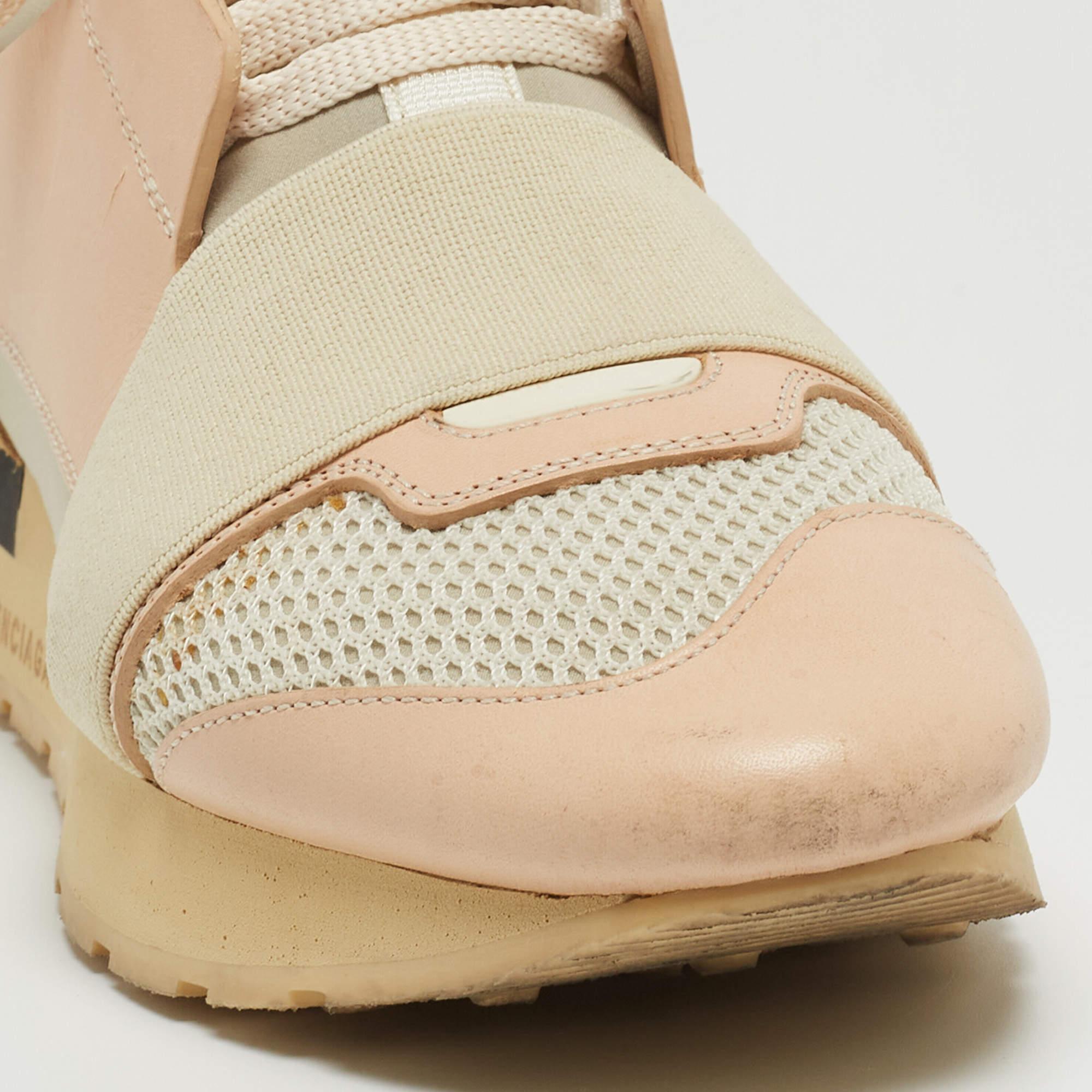 Baskets de course Balenciaga en maille et daim multicolore taille 36 Pour femmes en vente