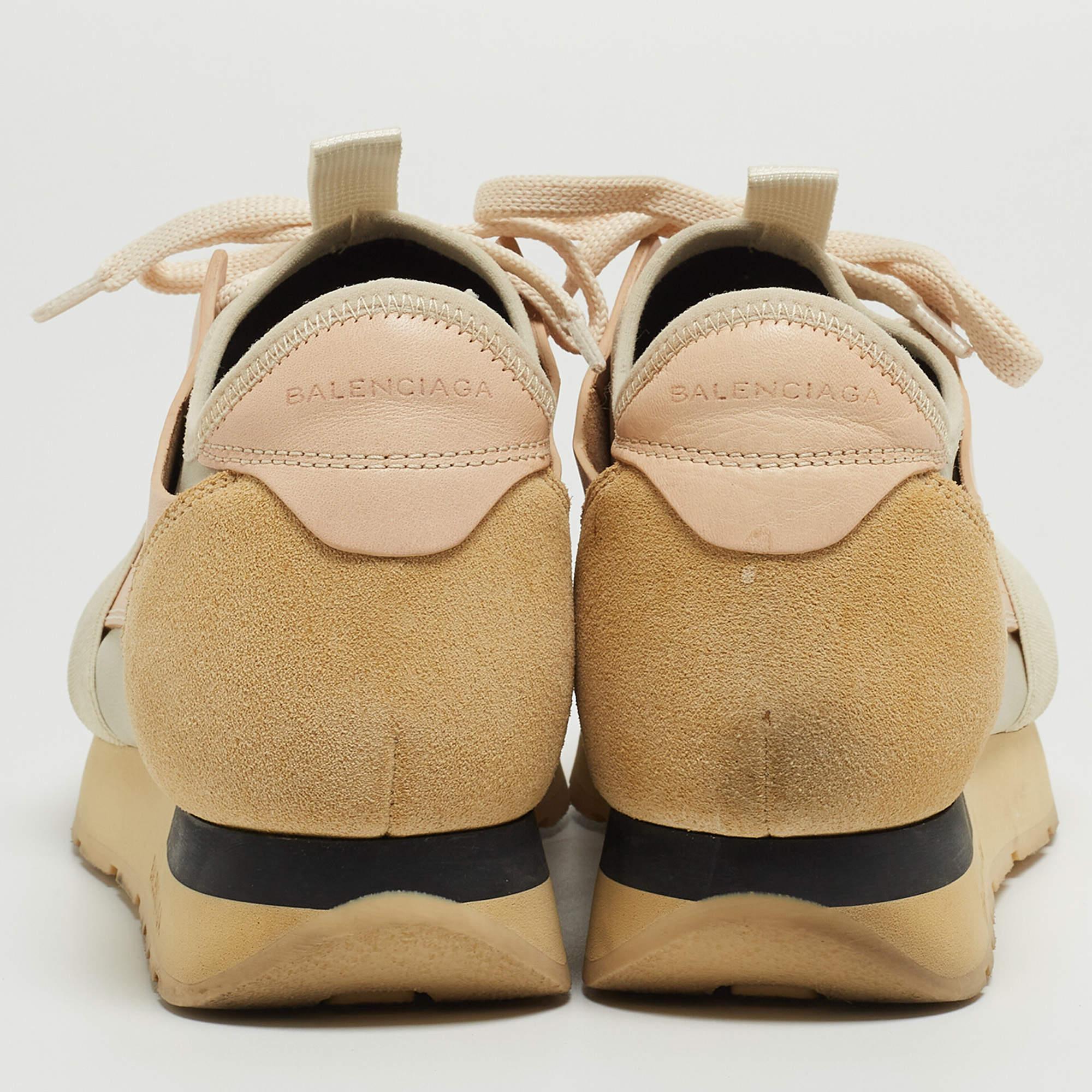 Baskets de course Balenciaga en maille et daim multicolore taille 36 en vente 1