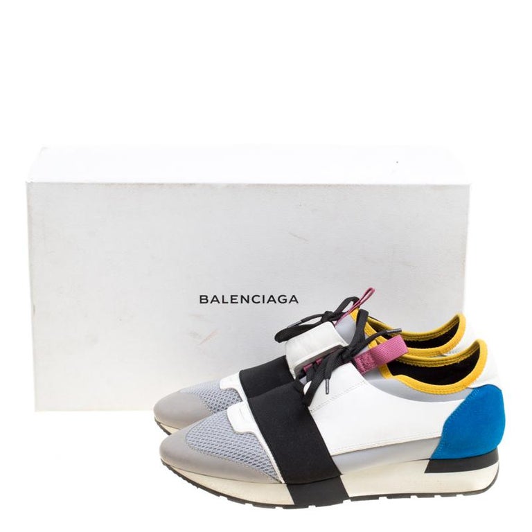 Balenciaga Multicolor Mesh And Suede Race Runner Sneakers Size 39 For ...