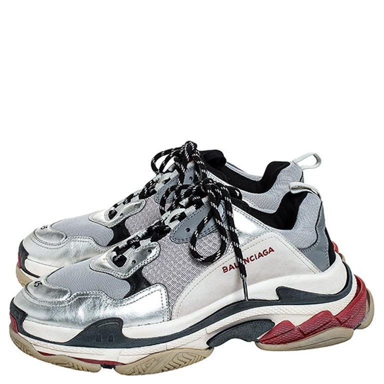 Balenciaga Multicolor Mesh Nubuck And Leather Triple S Platform Sneakers  Size 45 at 1stDibs