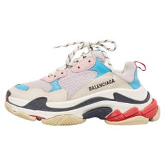 Balenciaga Multicolor Nubuck and Mesh Triple S Sneakers Size 39