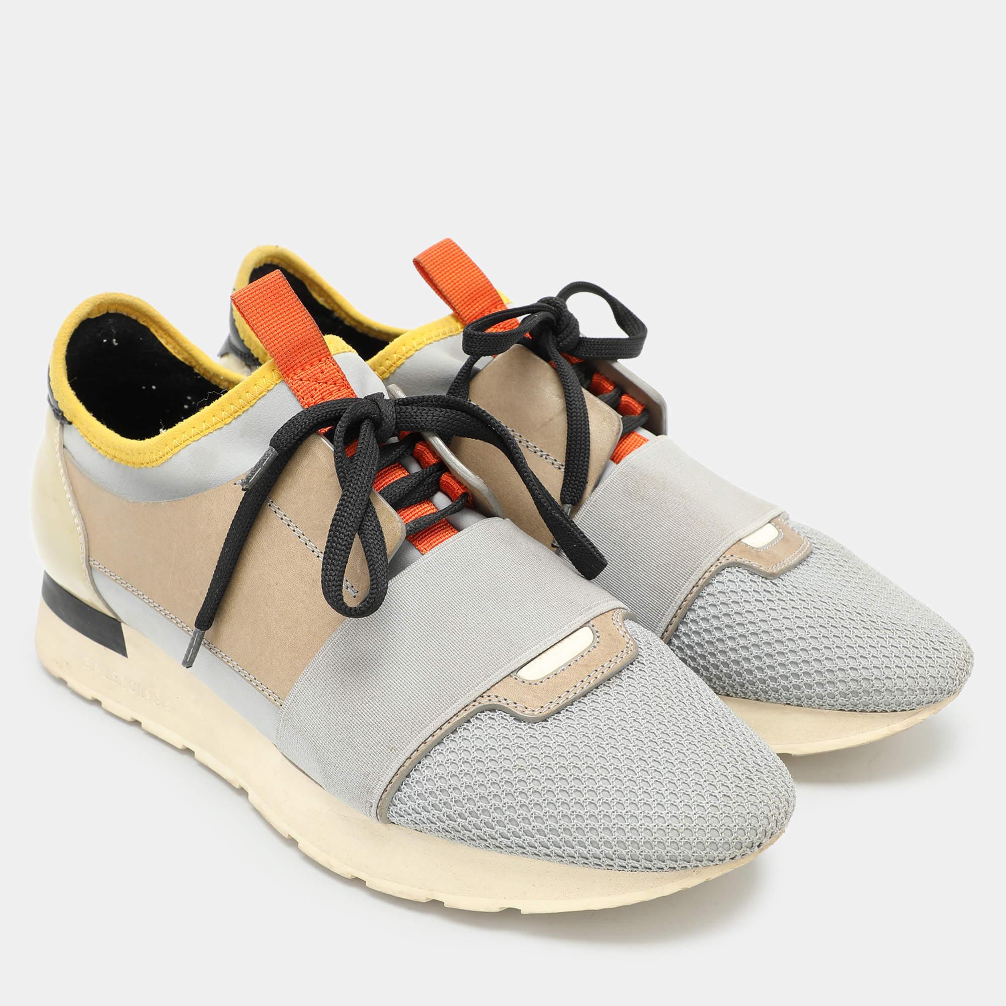 Baskets de course Balenciaga en cuir verni multicolore et maille, taille 39 Bon état - En vente à Dubai, Al Qouz 2