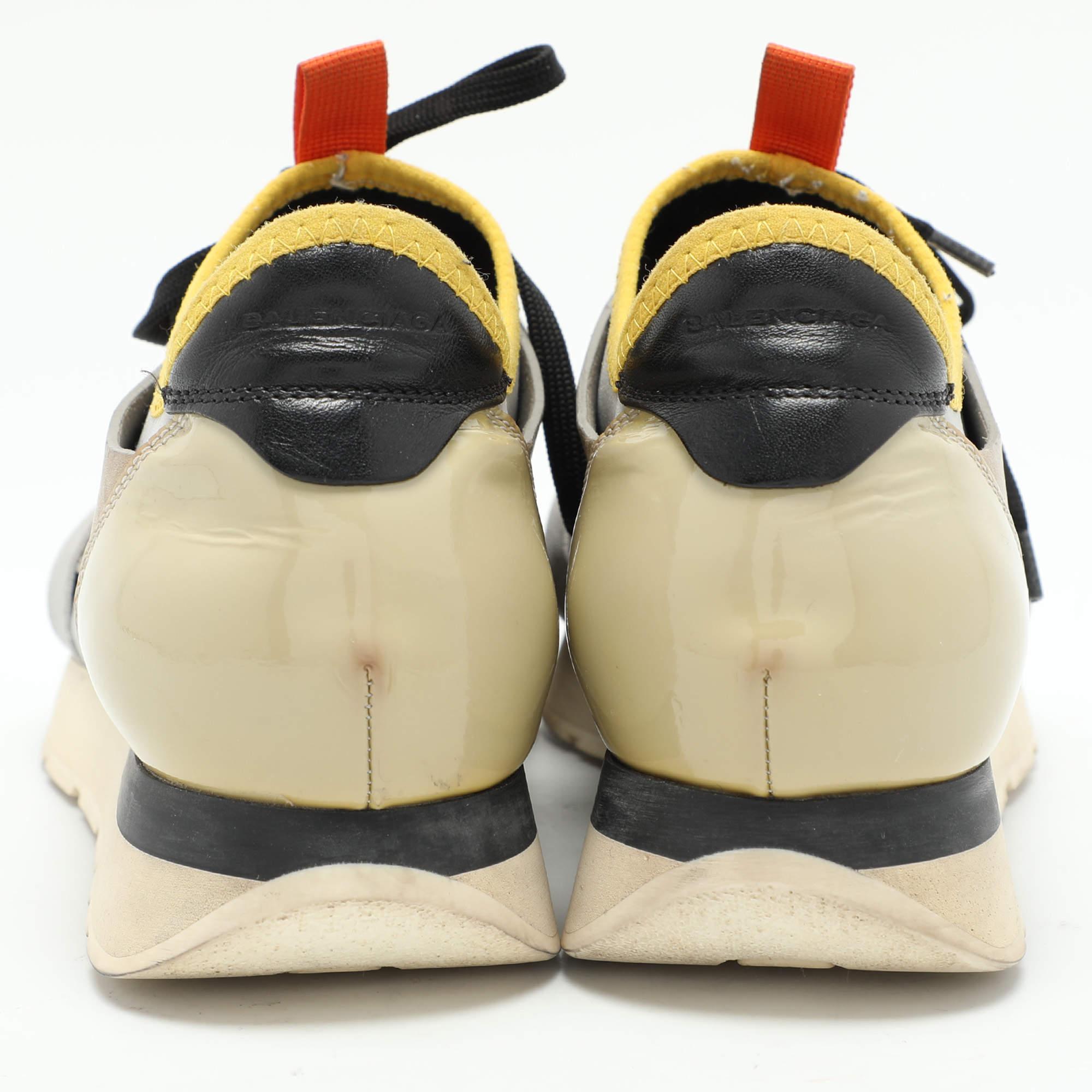 Baskets de course Balenciaga en cuir verni multicolore et maille, taille 39 Pour femmes en vente