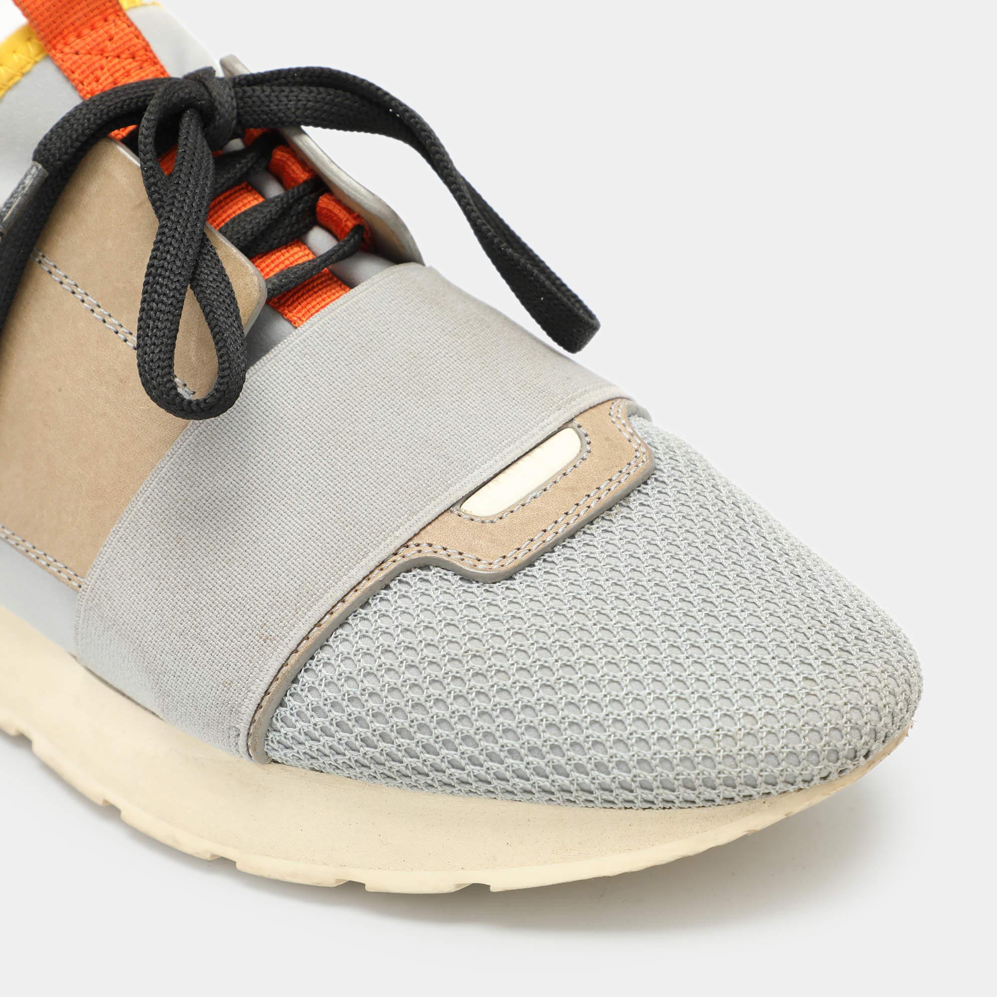 Baskets de course Balenciaga en cuir verni multicolore et maille, taille 39 en vente 2
