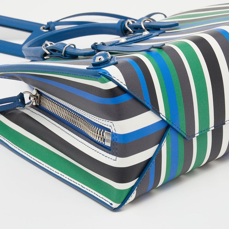 Balenciaga Multicolor Stripe Leather Papier A6 Tote For Sale 3
