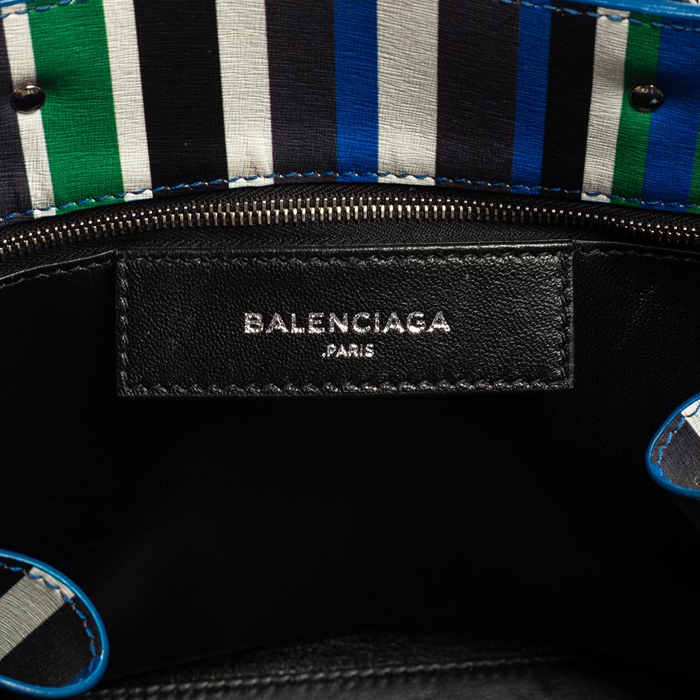 Women's Balenciaga Multicolor Stripe Leather Papier A6 Tote
