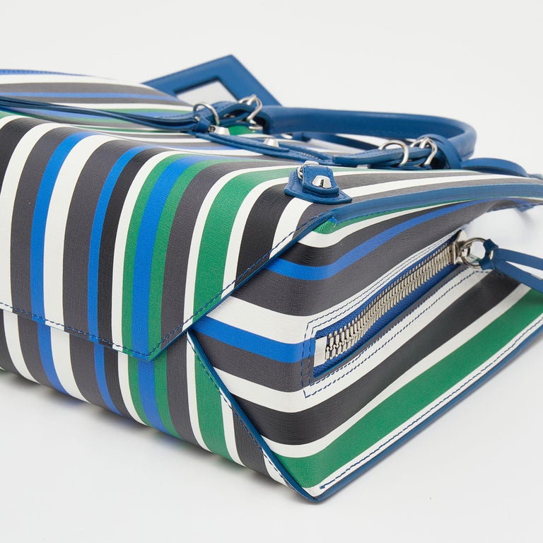 Balenciaga Multicolor Stripe Leather Papier A6 Tote For Sale 4