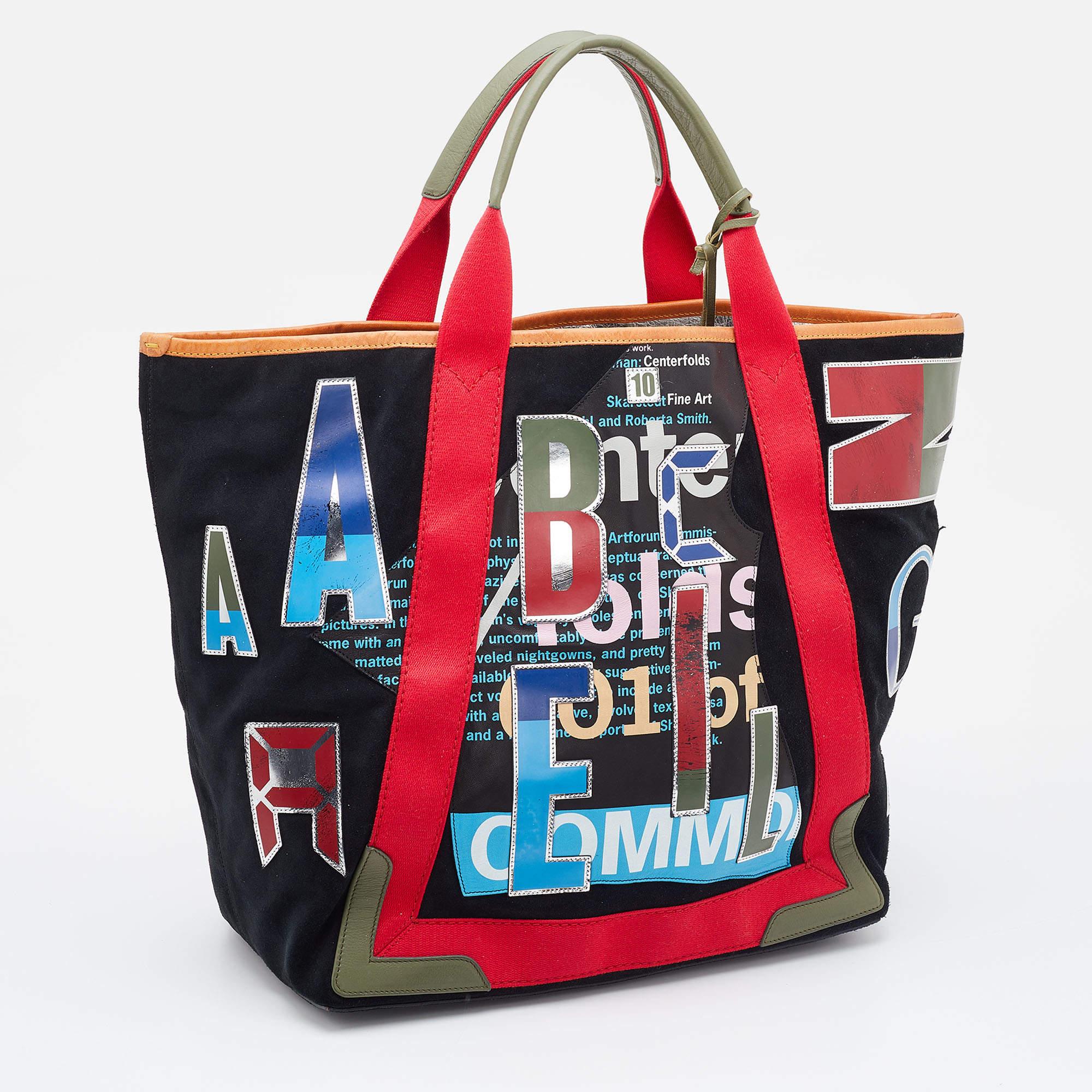 Balenciaga Multicolor Suede and Leather Alphabet Shopper Tote 1