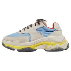 Balenciaga Multicolor Suede and Nylon Triple S Sneakers Size 39