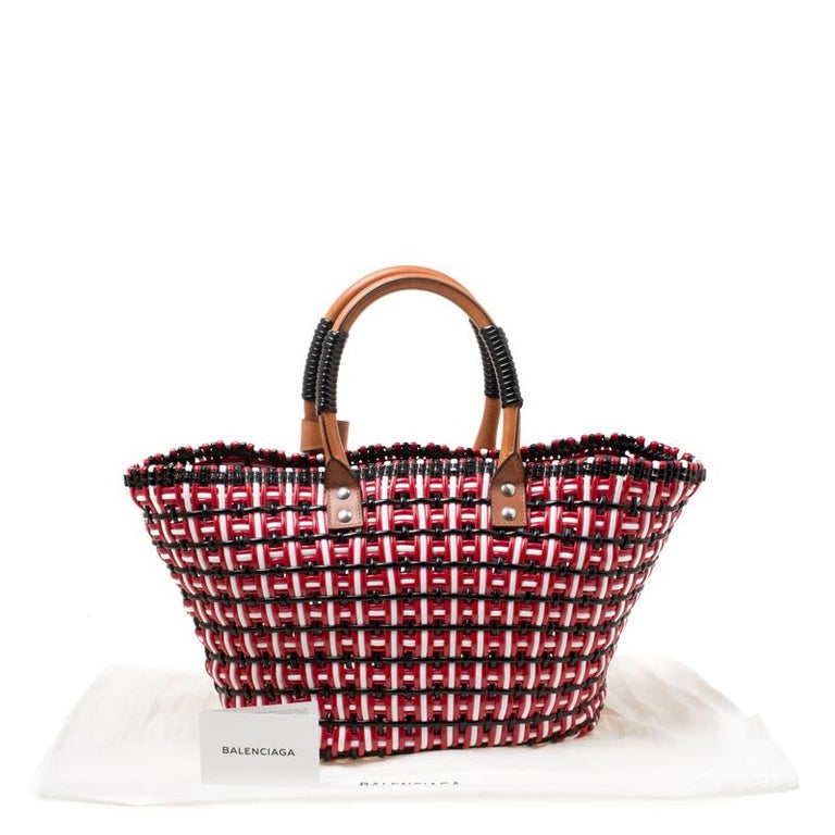 balenciaga woven leather bag