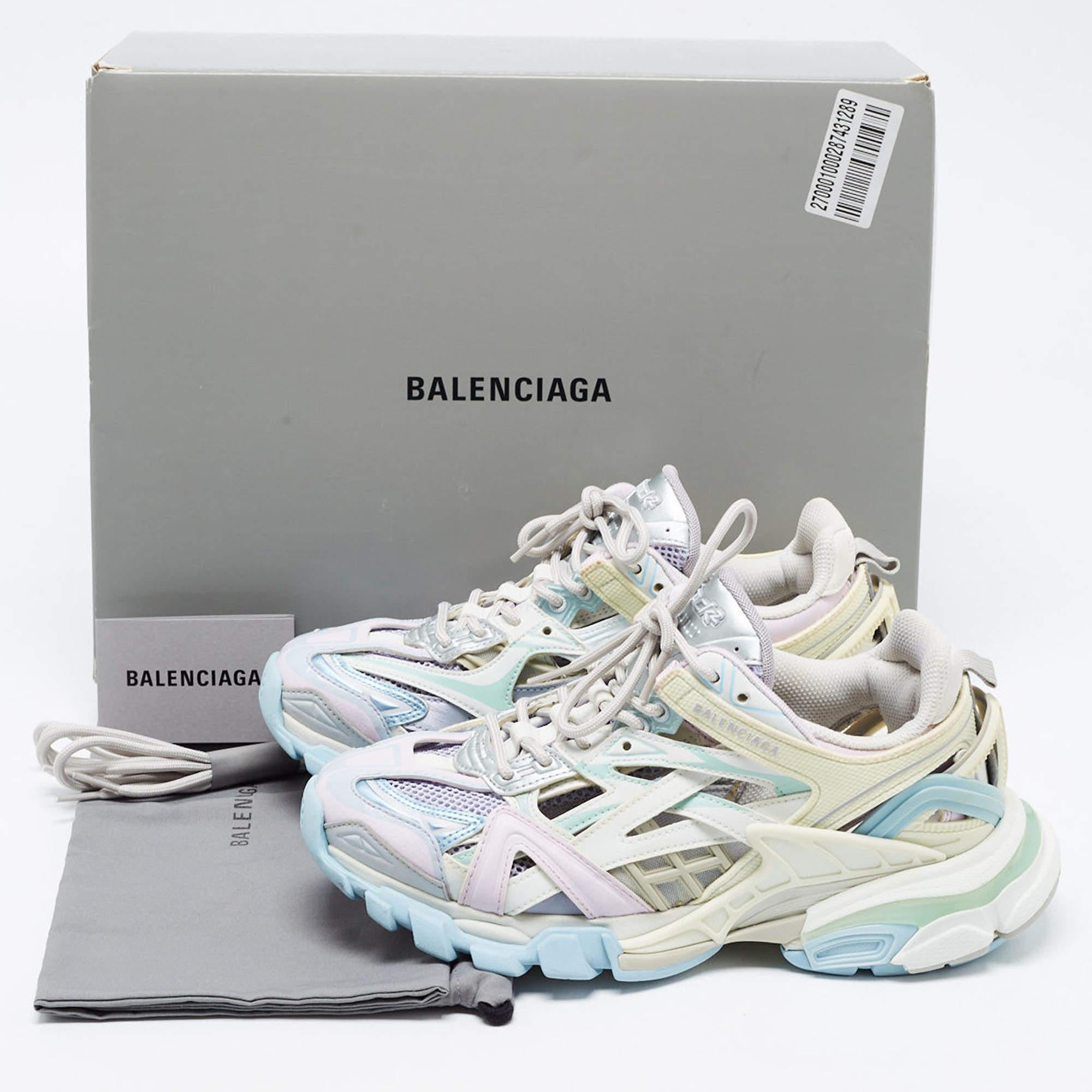 Balenciaga Multicolour Leather and Mesh Track 2 Low Top Sneakers Size 39 4