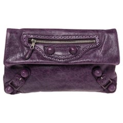 Balenciaga Murier Leather Giant Brogues Covered Envelope Clutch