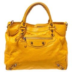 Balenciaga Mustard Leather RH Velo Tote