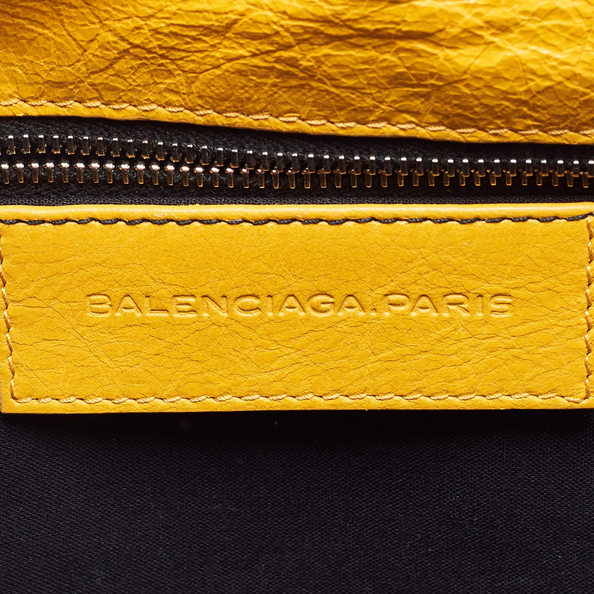 Balenciaga Mustard Leather RSH Envelope Clutch 7