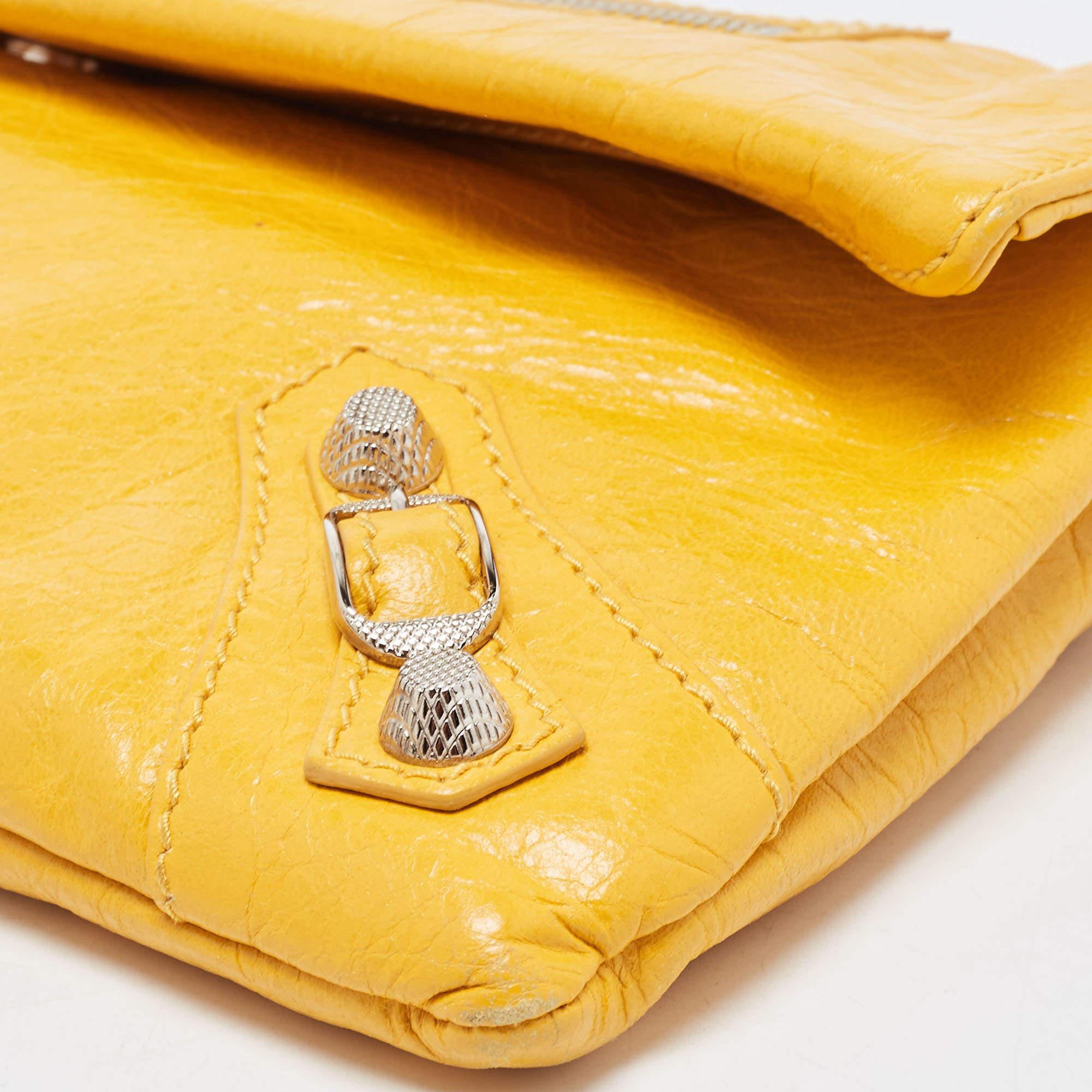 Balenciaga Mustard Leather RSH Envelope Clutch 2