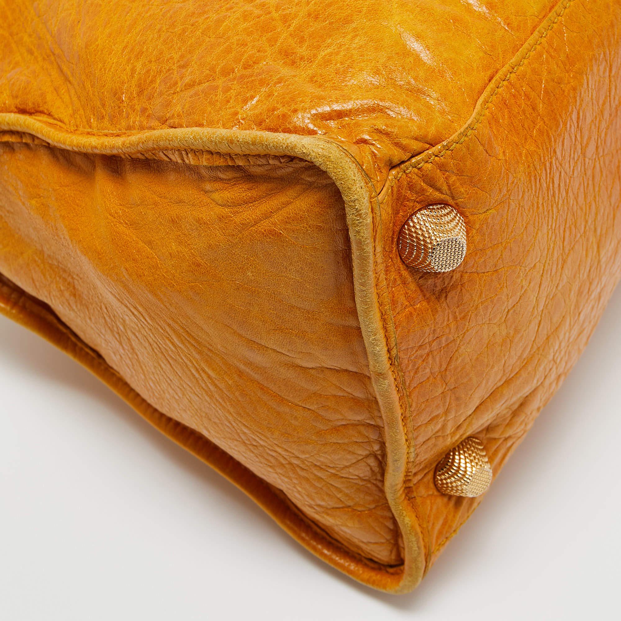 Balenciaga Mustard Yellow Leather RGGH Work Tote For Sale 10