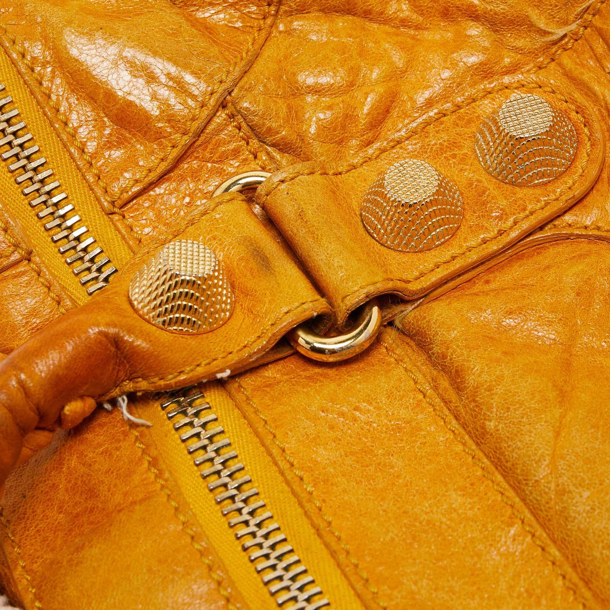 Balenciaga Mustard Yellow Leather RGGH Work Tote For Sale 15