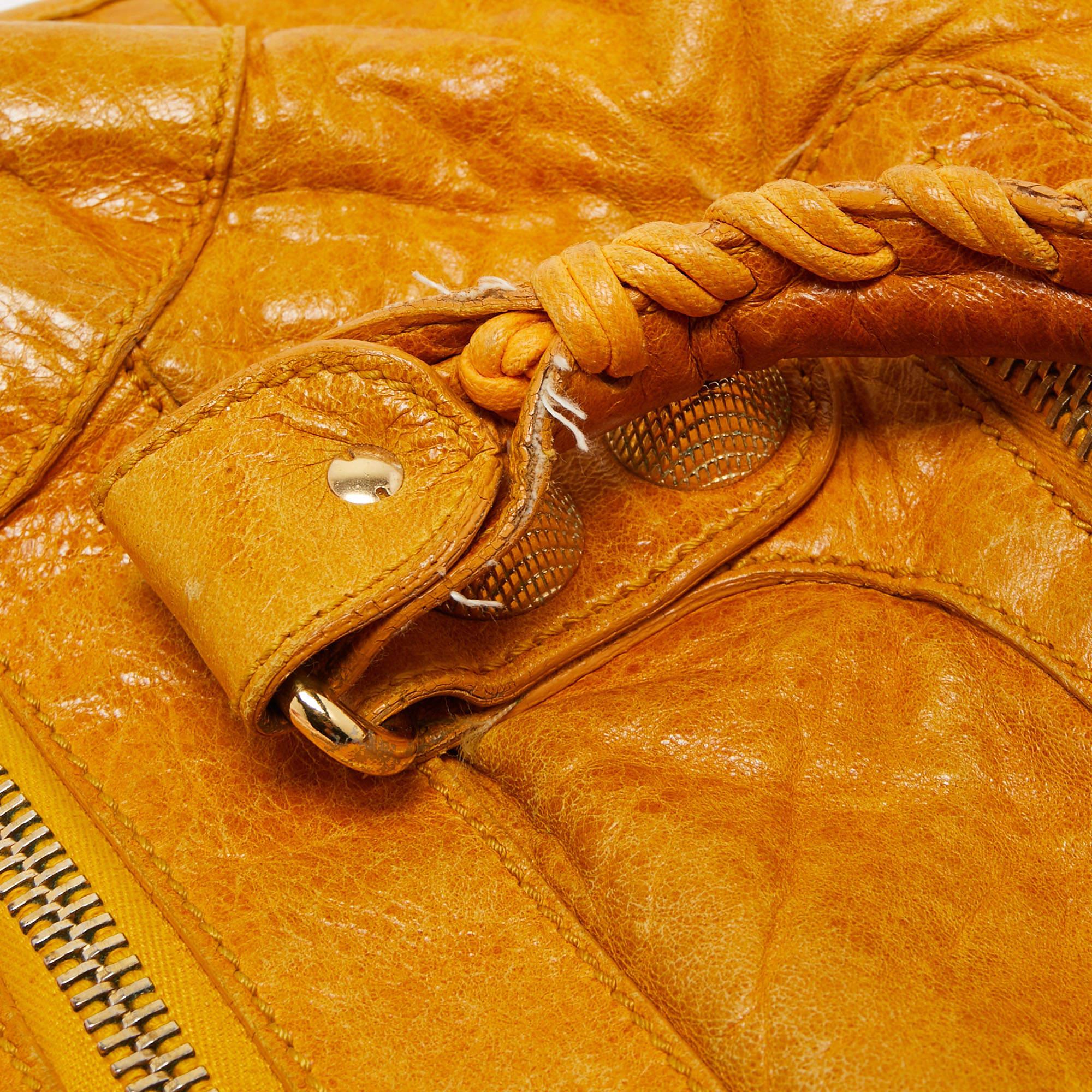 Balenciaga Mustard Yellow Leather RGGH Work Tote For Sale 2