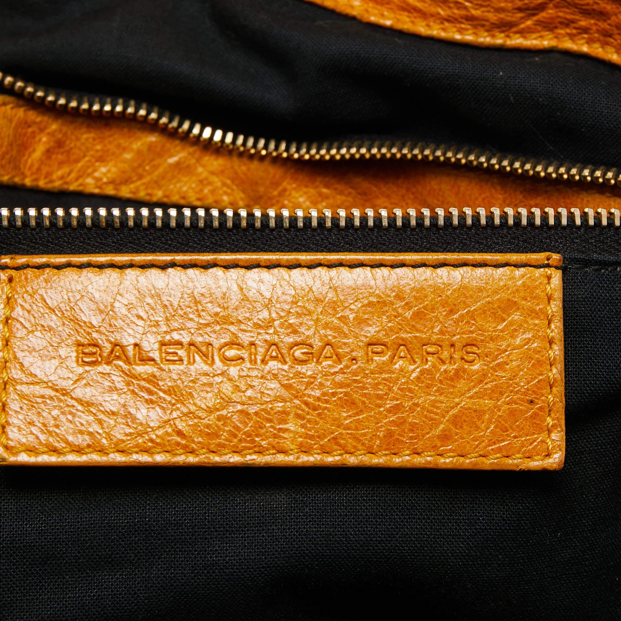 Balenciaga Mustard Yellow Leather RGGH Work Tote For Sale 5