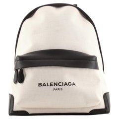 Balenciaga Navy Backpack Canvas Medium