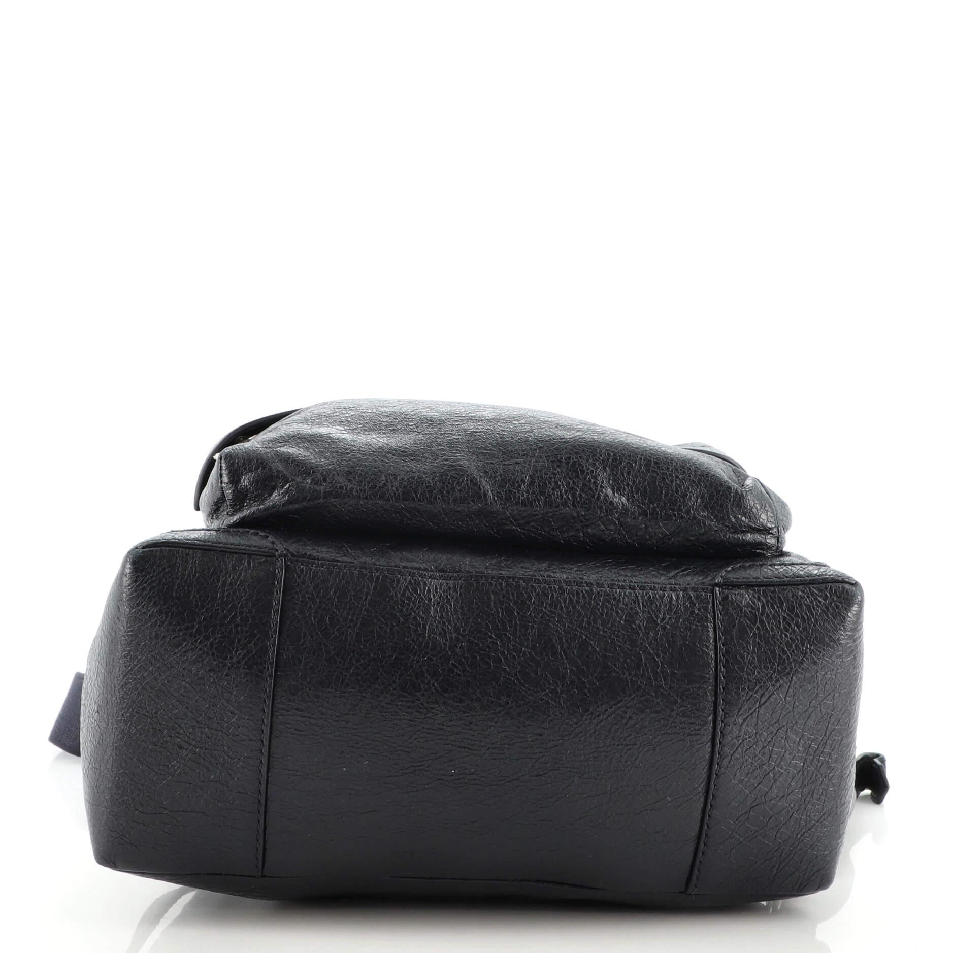 Black Balenciaga Navy Backpack Leather
