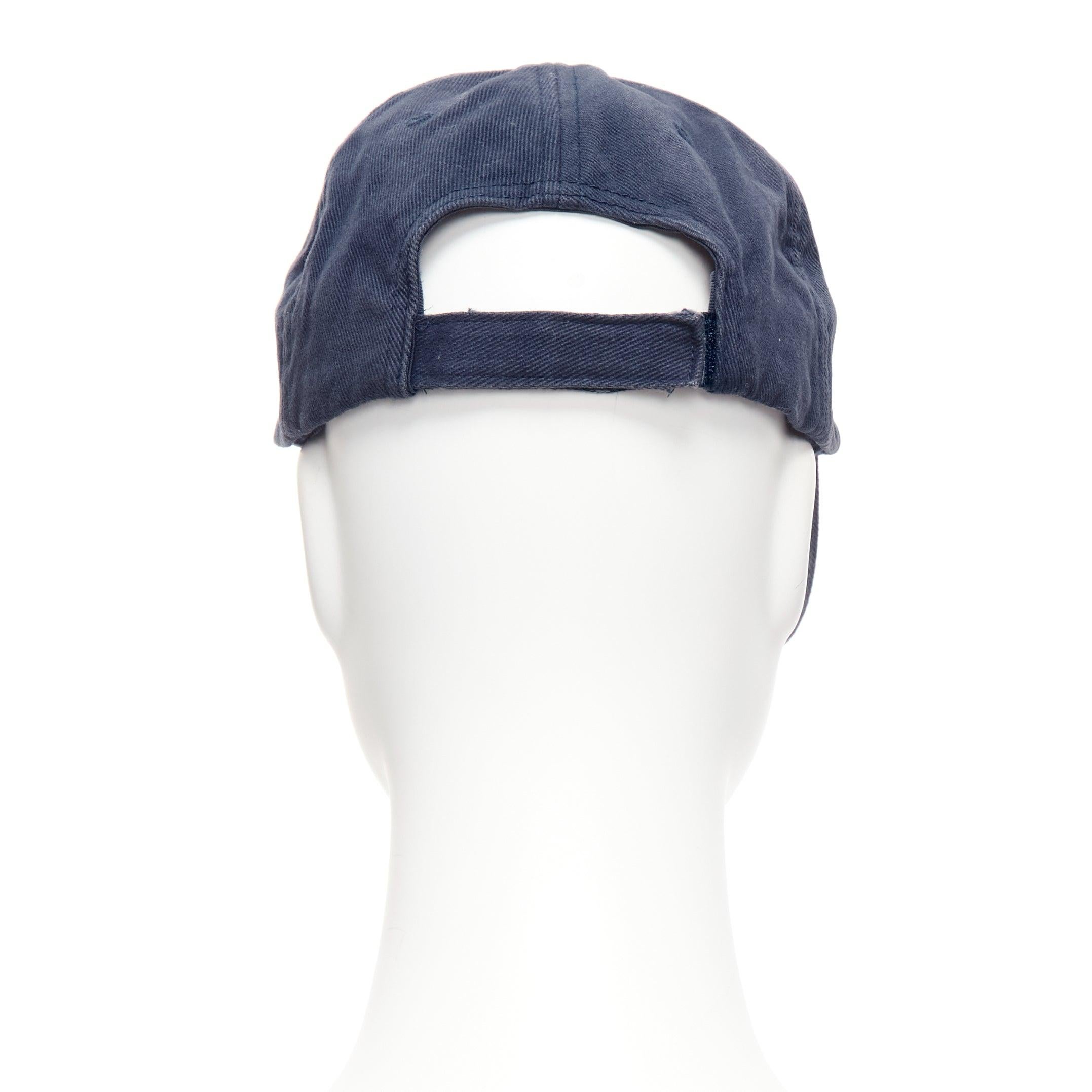 BALENCIAGA bleu marine coton rouge logo brodé casquette baseball L Pour femmes en vente