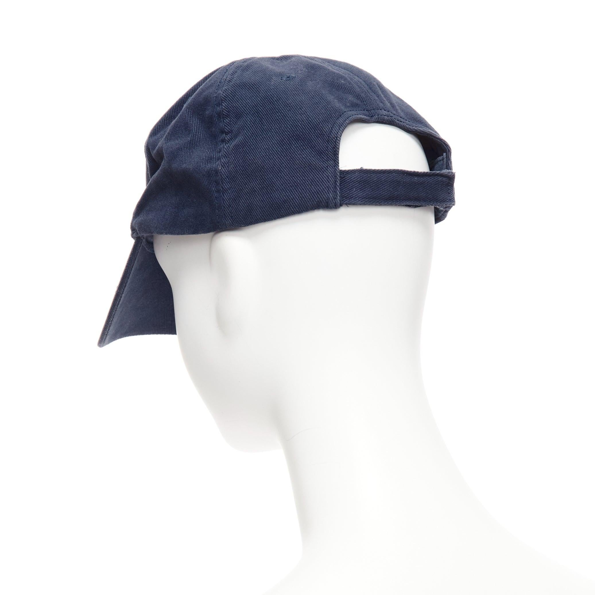 BALENCIAGA bleu marine coton rouge logo brodé casquette baseball L en vente 1