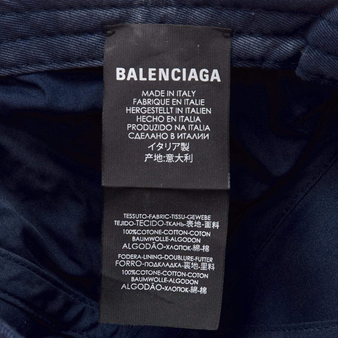 BALENCIAGA bleu marine coton rouge logo brodé casquette baseball L en vente 3