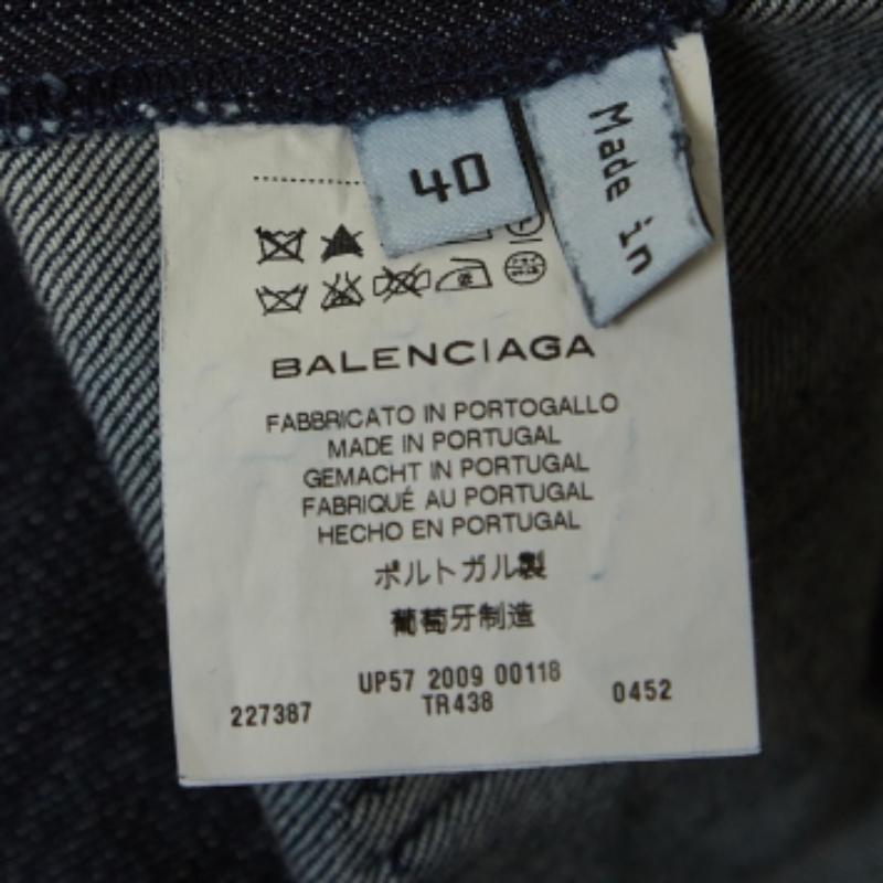 Balenciaga Marineblaue Denim Slim Fit Jeans M Taille 32'' Damen im Angebot